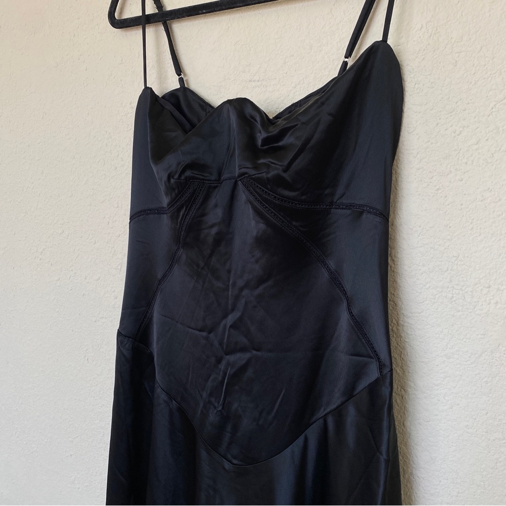House of CB Black Satin Corset-Back Maxi Dress - Picture 8 of 11